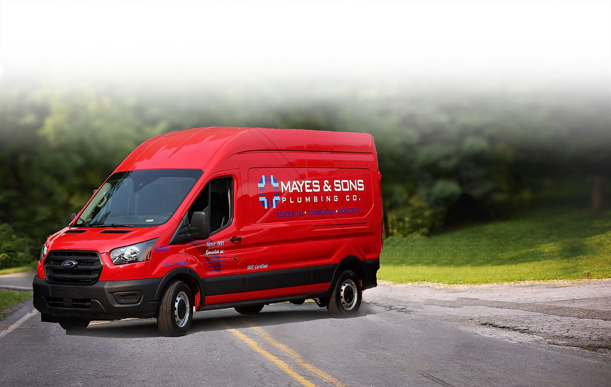 image of a red van